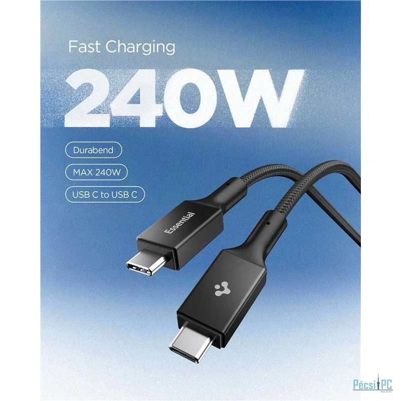 Spigen Essential USB-C to USB-C 240W Fabric Cable Black