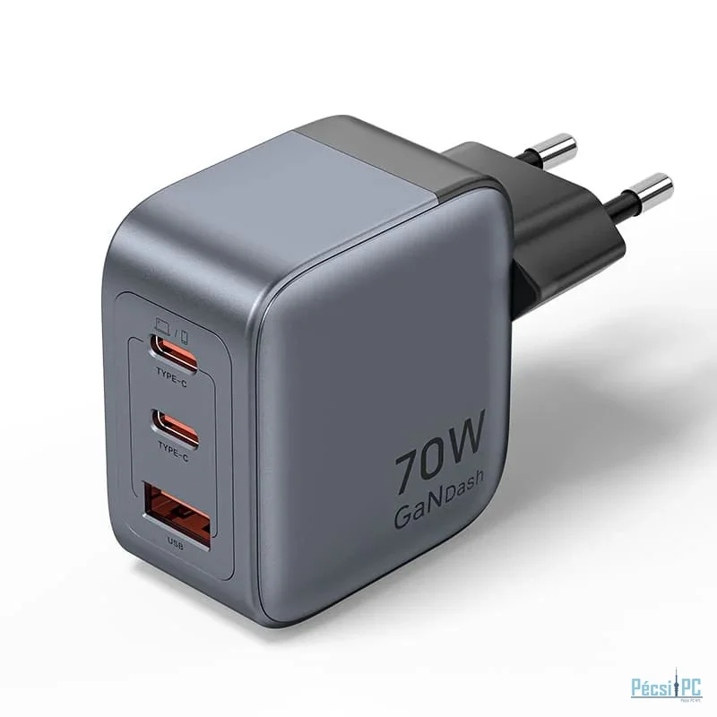 Vention 3-Port USB GaN Charger Grey