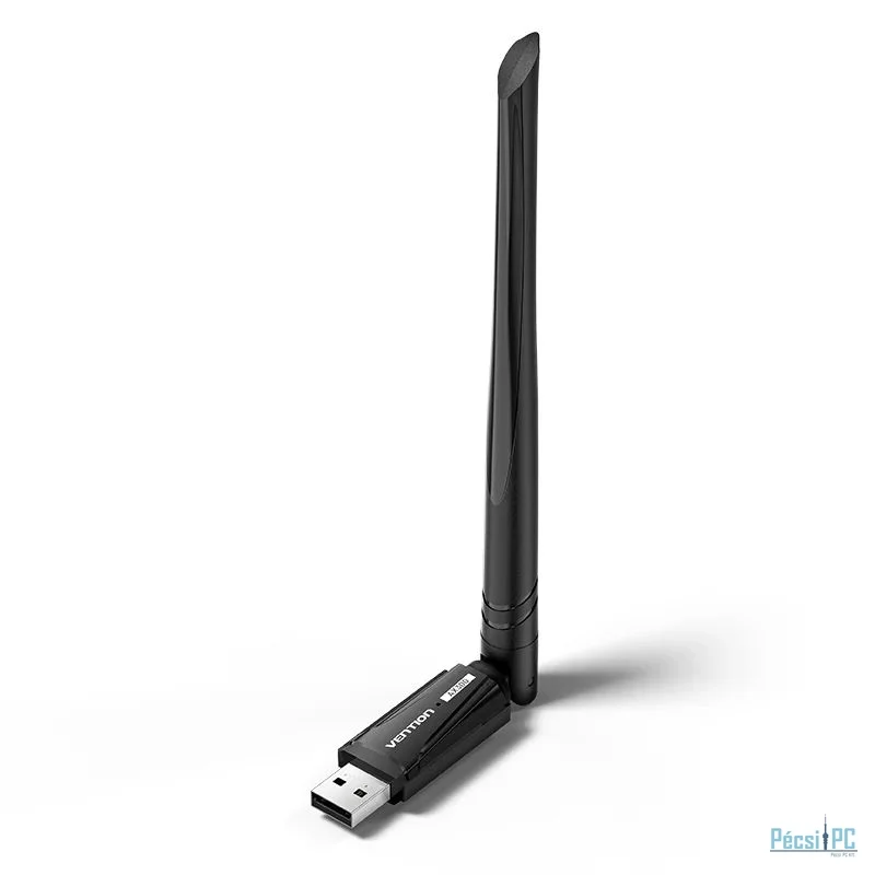 Vention AX300 USB Wi-Fi Single Band Adapter With High Gain Antenna Black