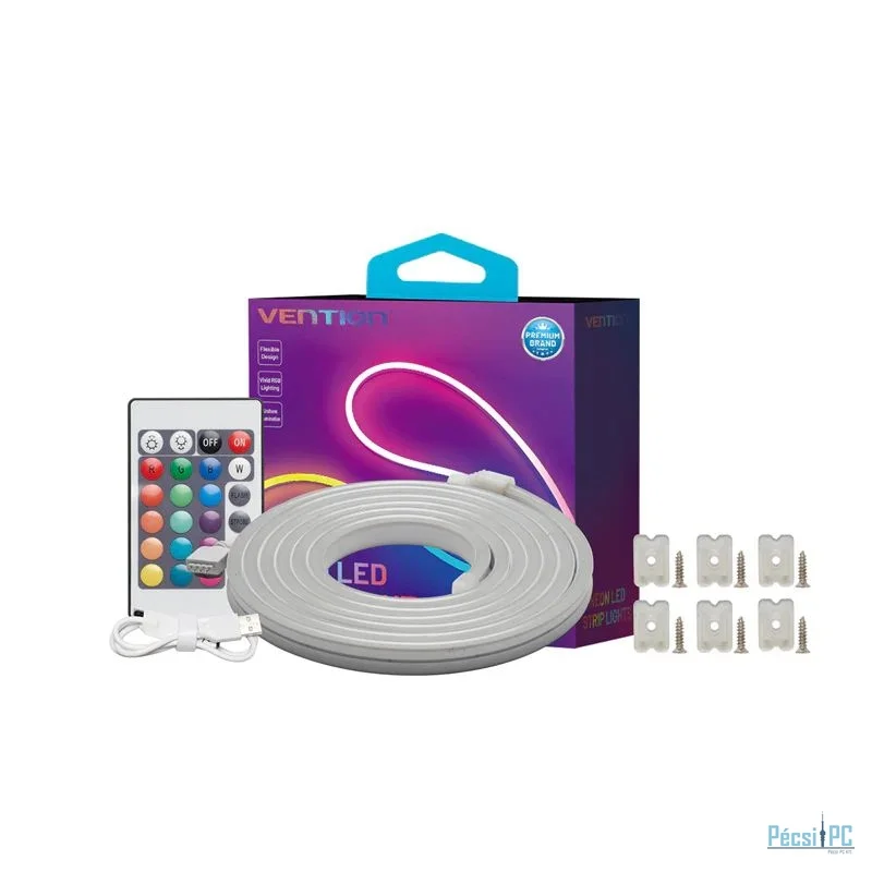 Vention Silicone Neon LED Strip Lights 2m with IR Remote and USB 5V Power Supply