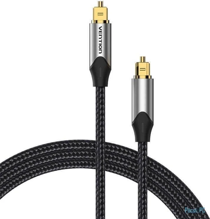 Vention Toslink optical audio cable braided 5m Black/Grey