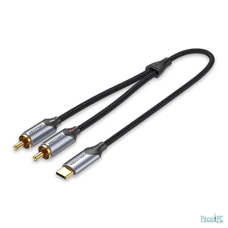 Vention USB-C to 2RCA male audio cable 1m Black