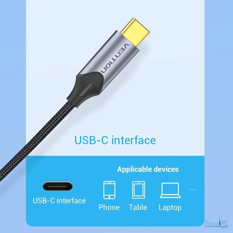 Vention USB-C to 2RCA male audio cable 1m Black