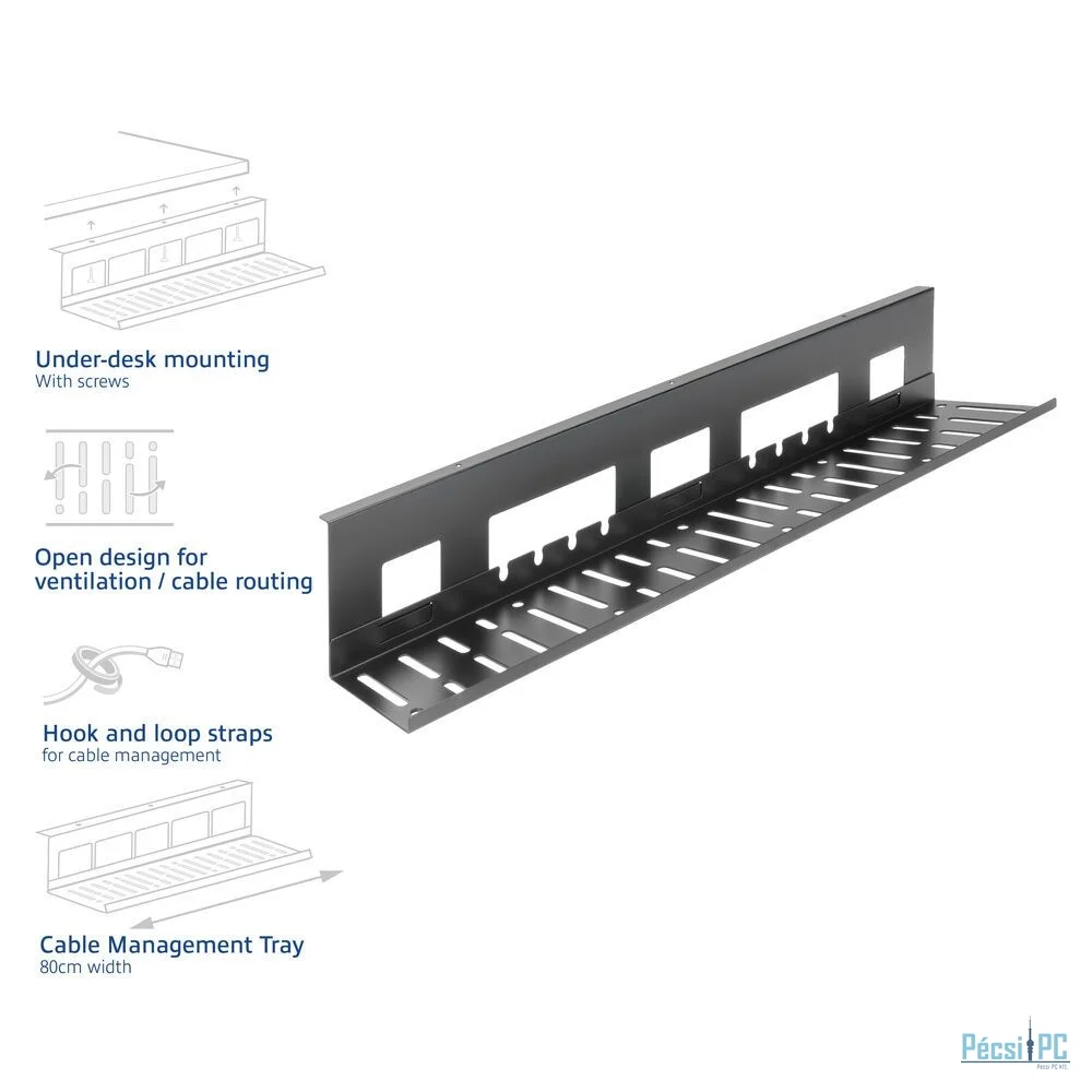 ACT Under desk cable management tray 80cm Black
