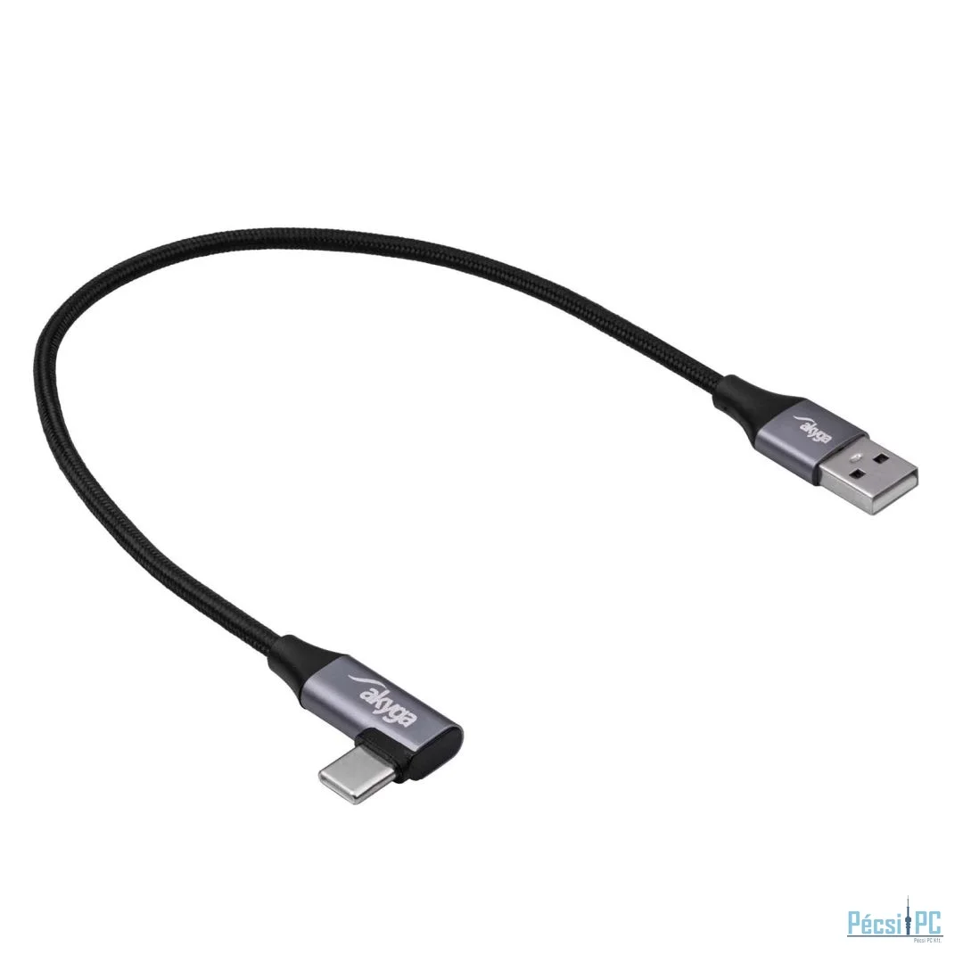Akyga AK-USB-58 USB A (m) / USB type C (m) 60W Cable 0,3m Black