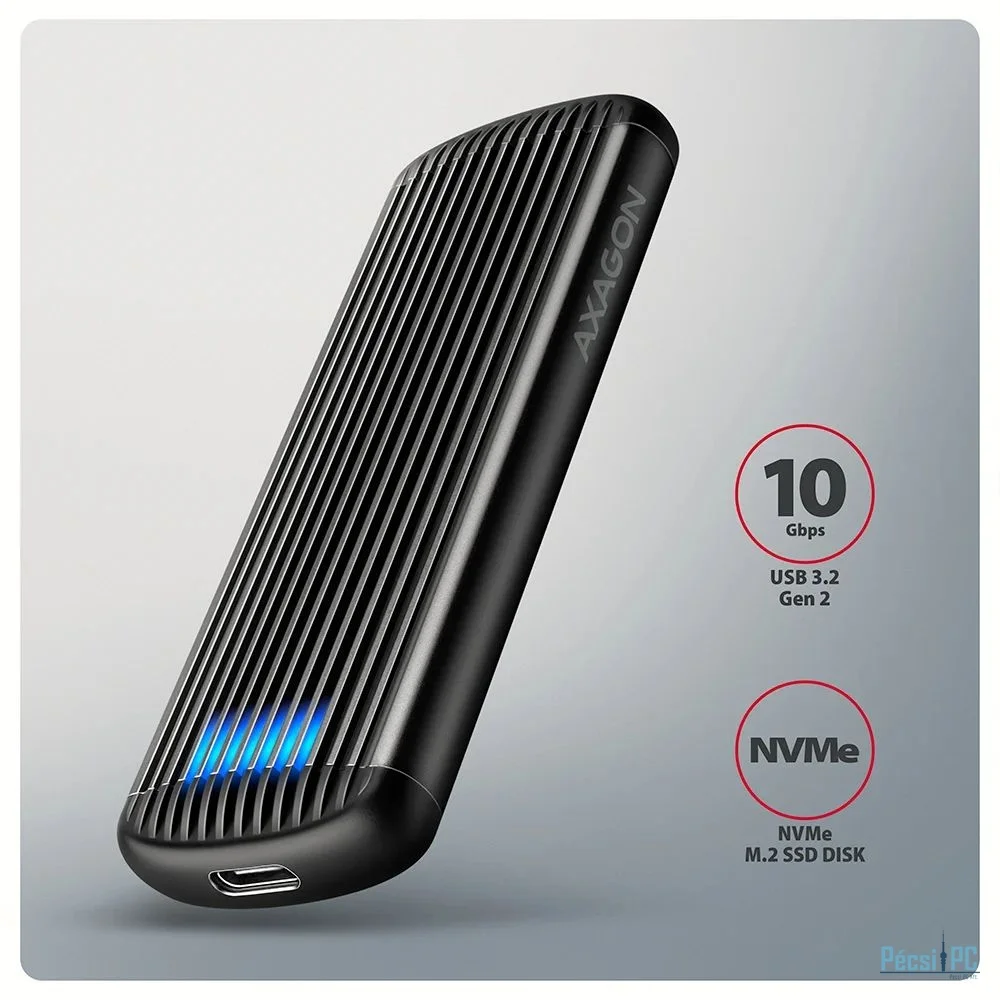 AXAGON EEM2-SC USB-C 10Gbps M.2 NVMe SSD RIBBED Box