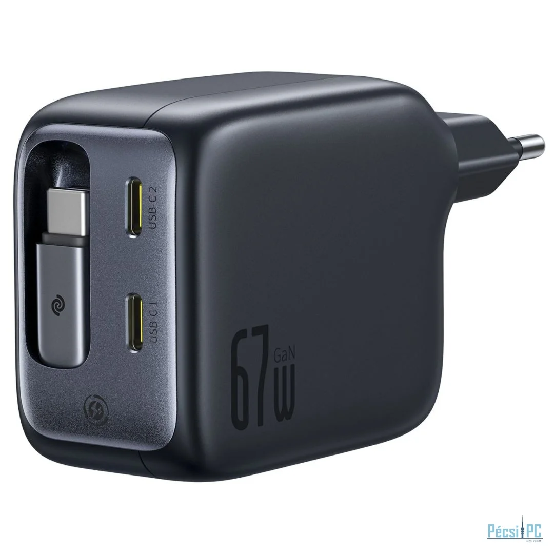 Baseus EnerCore CJ11 Charger Retractable 3C 67W EU Black