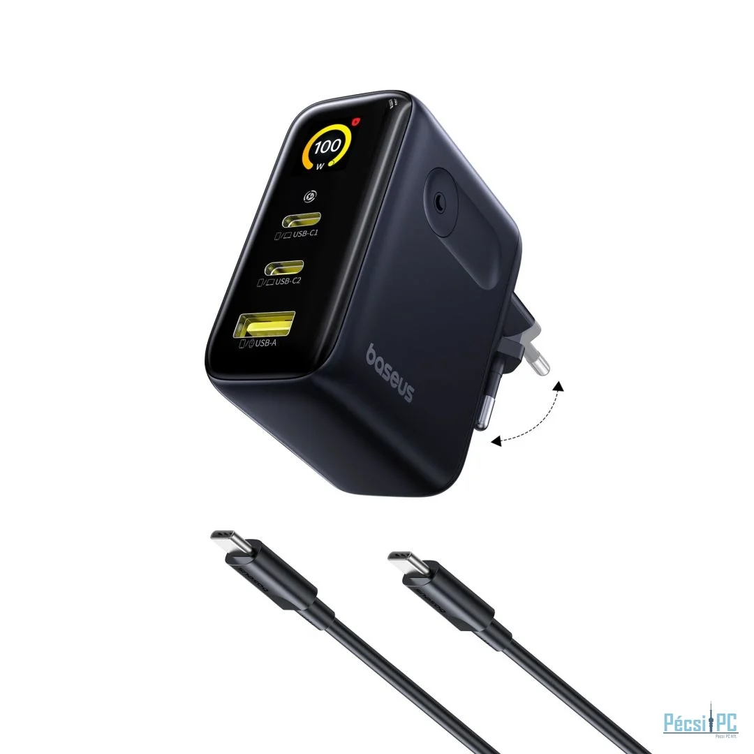Baseus PicoGo AE21 Charger 2C+A 100W Black + Type-C 1.5m Black