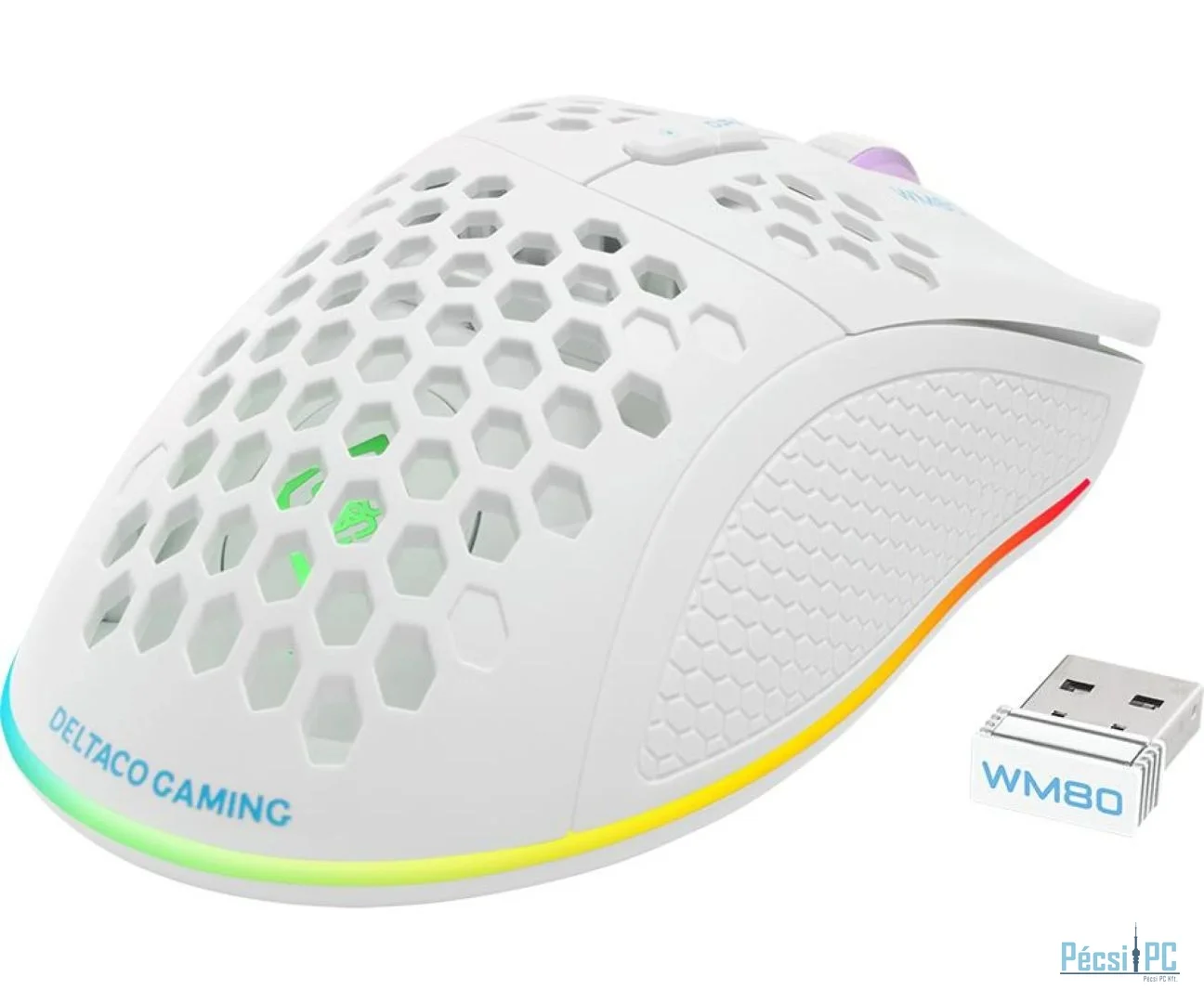 Deltaco GAM-120 WM80 Gaming Wireless Bluetooth Mouse White