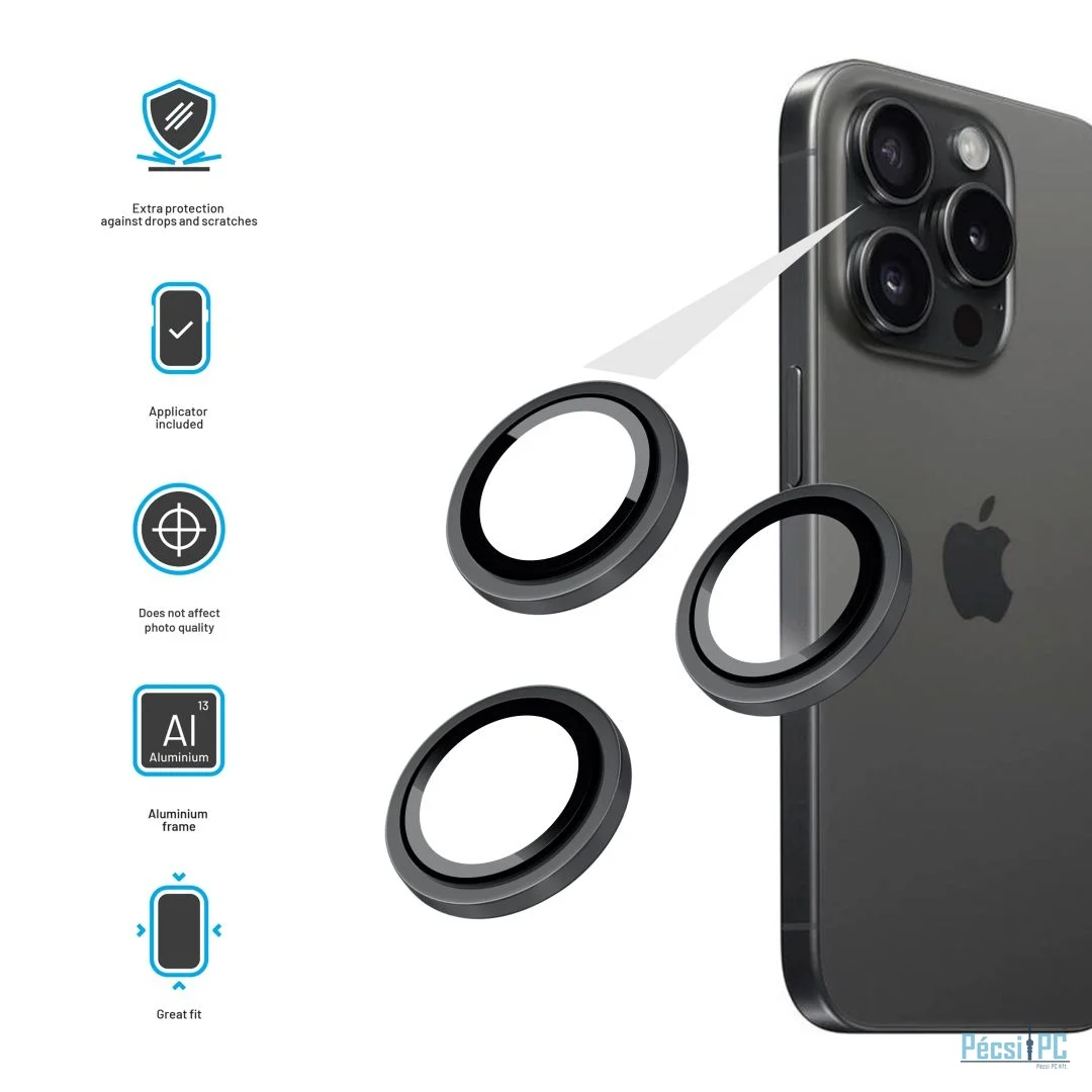 FIXED edzett üveg kamera lencsevédő Samsung Galaxy S26 készülékhez, fekete