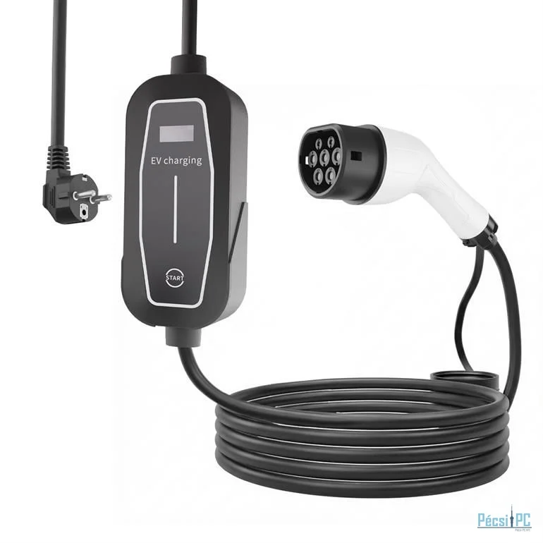 Gembird Mobile EV Charger Schuko to Type 2, 16A 1-phase (3.7 KW) 5m Black