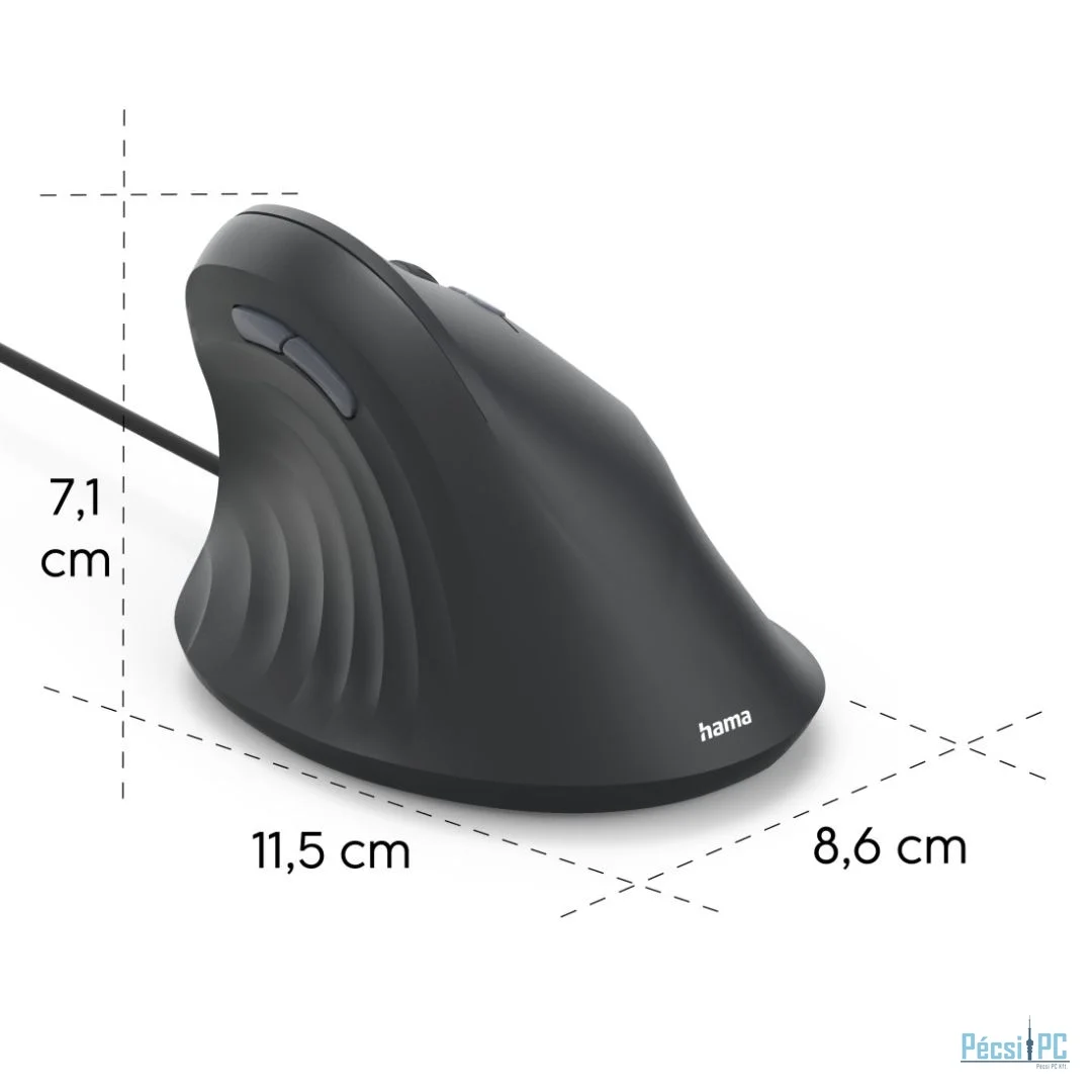 Hama ECM-500R Ergonomic Vertical Mouse Black