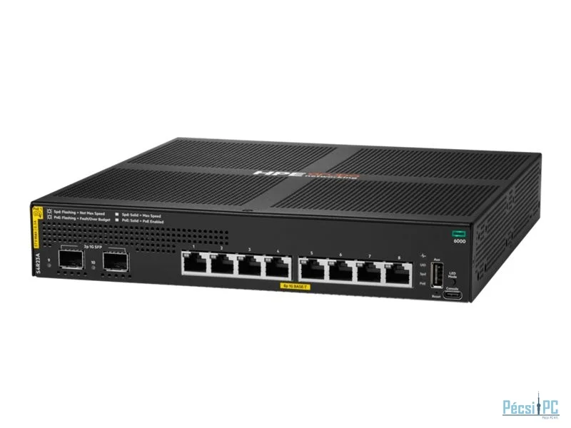 HP Aruba CX 6000 8-Port PoE Switch Black