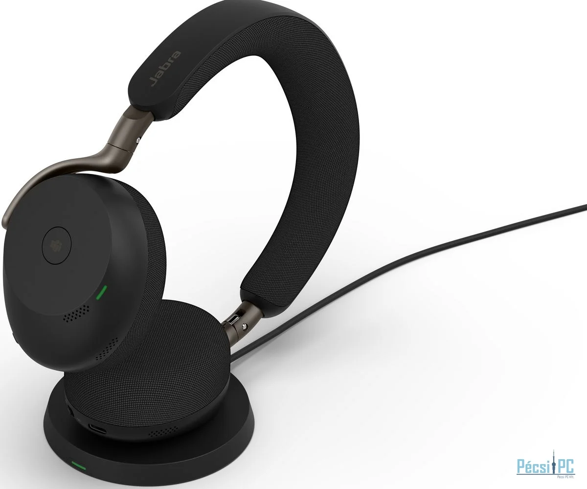 Jabra Evolve3 75 UC Stereo USB-A Wireless Bluetooth Headset with Charger Black