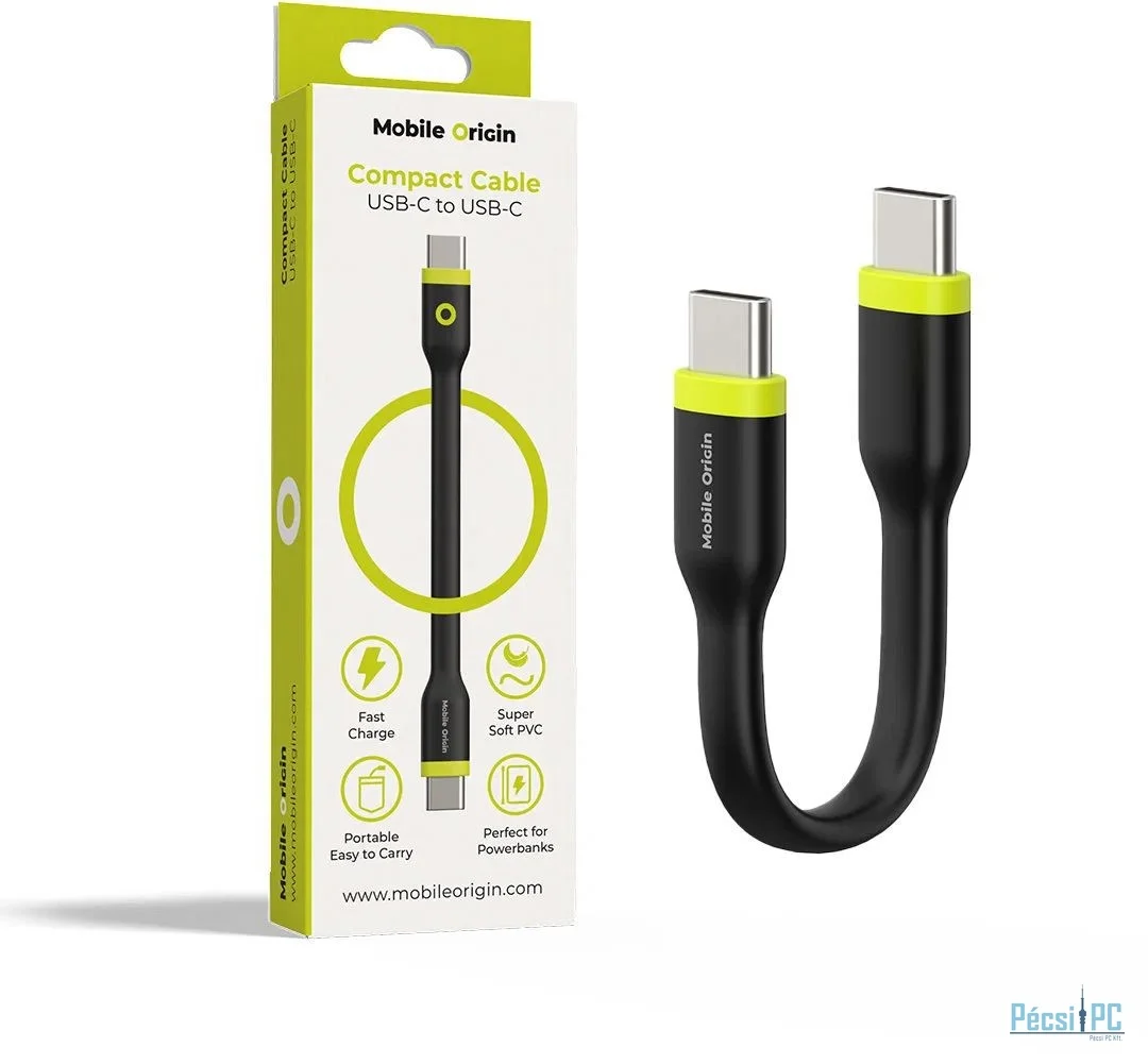 Mobile Origin Compact Cable USB-C to USB-C 10cm Black