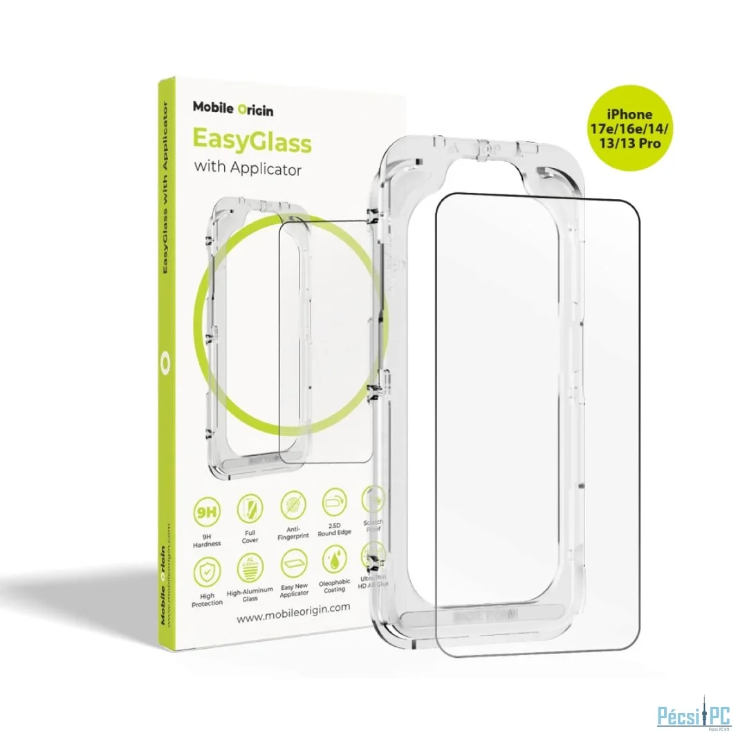 Mobile Origin EasyGlass with Applicator for iPhone 17e/16e/14/13/13 Pro