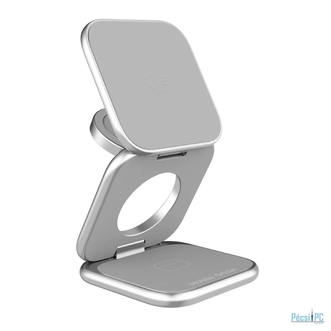 Mobile Origin PW36 3in1 Qi2 25W UltraSlim Foldable Charger Silver