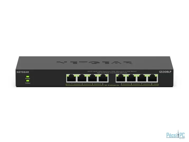 Netgear GS308LP 8-Port Gigabit Ethernet Unmanaged Essentials PoE+ Switch