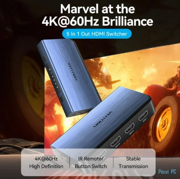 Vention 5-Port HDMI Switch Blue