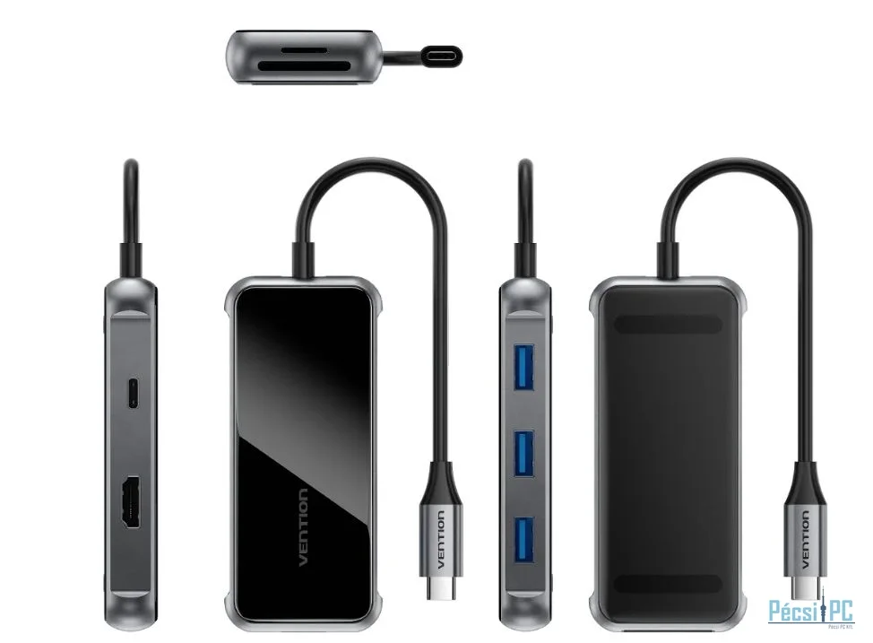 Vention 7-in-1 USB-C Docking Station Silver/Black