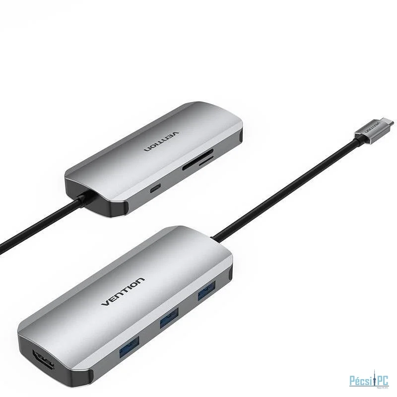Vention 7-in-1 USB-C Docking Station Silver