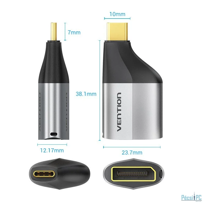 Vention USB-C to Displayport Adapter Silver/Black