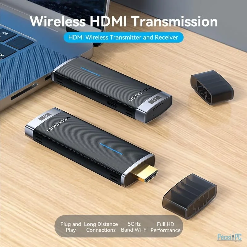 Vention Wireless HDMI Transmitter and Receiver 5GHz, 40m Black