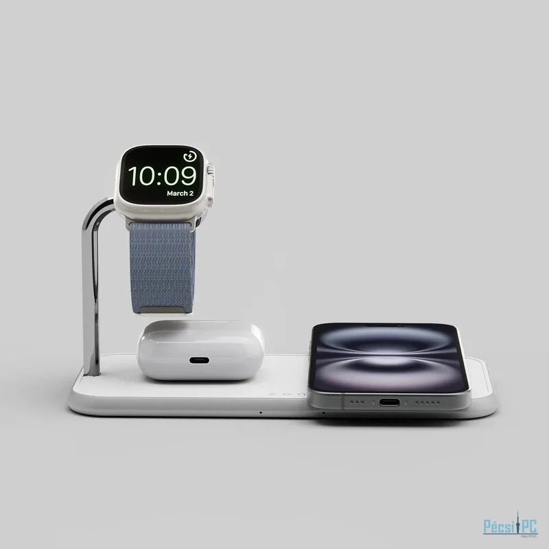 Zens Dual+Watch Aluminium Wireless Charger White