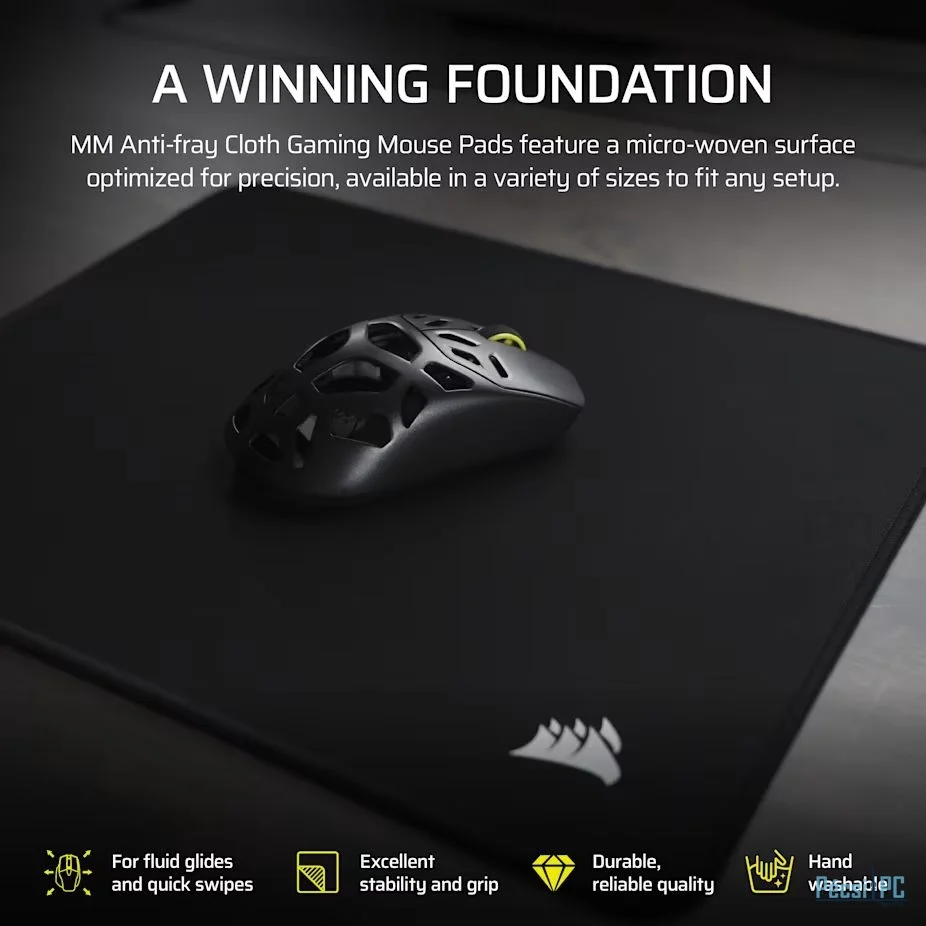 Corsair MM Anti-fray Cloth XL Gaming Egérpad Black