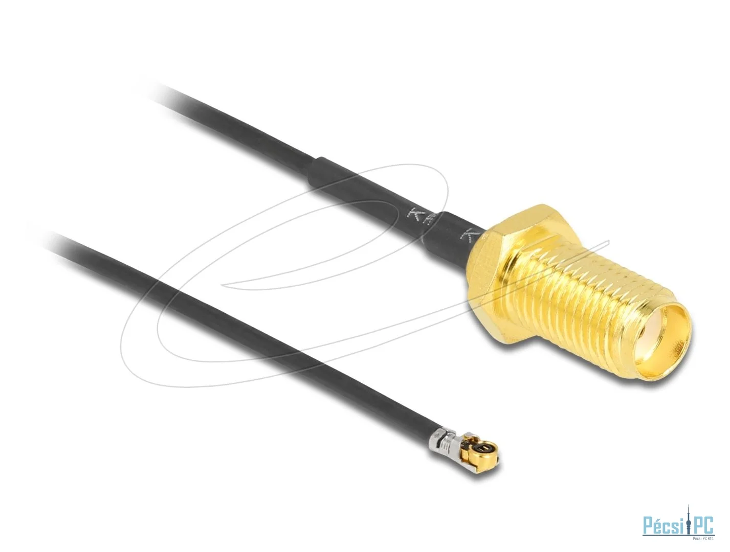DeLock Antenna Cable SMA jack bulkhead to I-PEX Inc MHF 4L LK plug 1.37 20cm Black