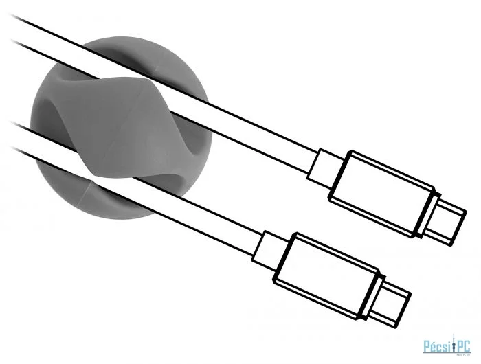 DeLock Cable Holder with 2 feed-throughs Set 6 pieces