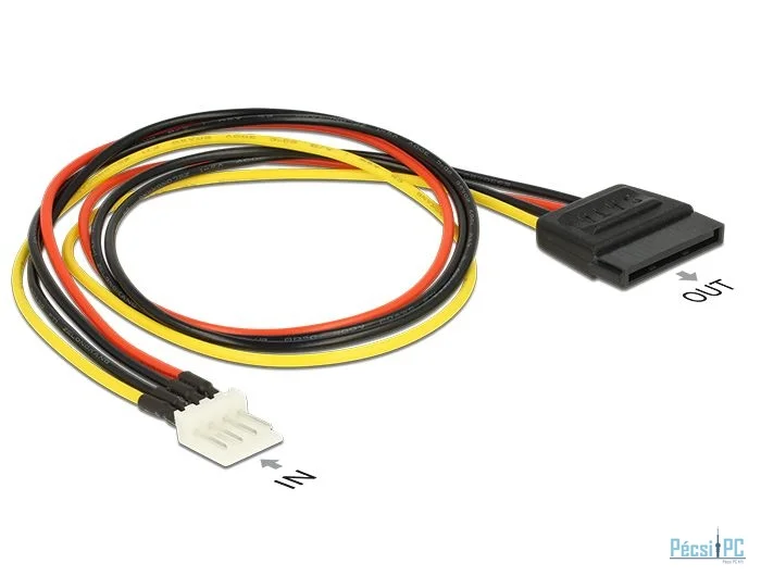 DeLock Power Cable SATA 15 pin male > 4 pin floppy male 40cm