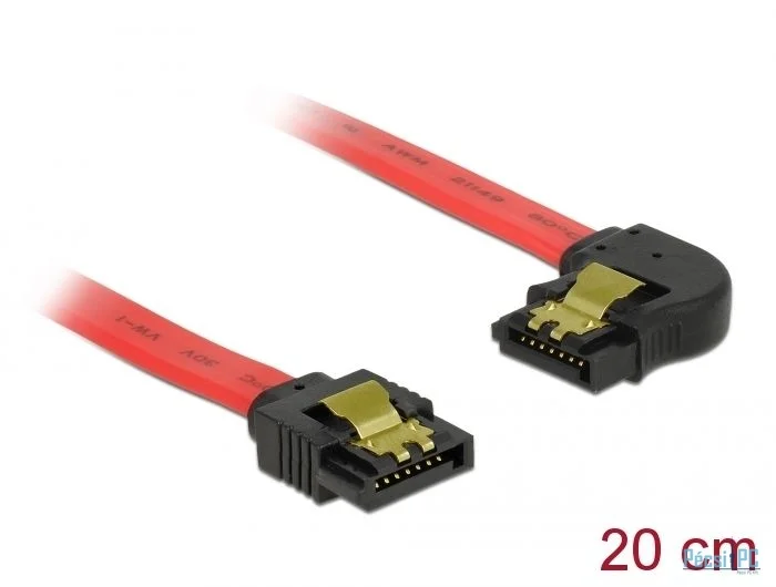 DeLock SATA 6 Gb/s Cable straight to left angled 20cm Red
