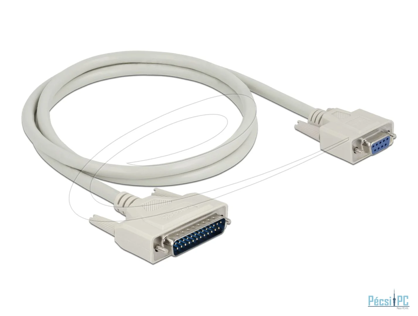 DeLock Serial Cable D-Sub 25 male to D-Sub 9 female 1m White