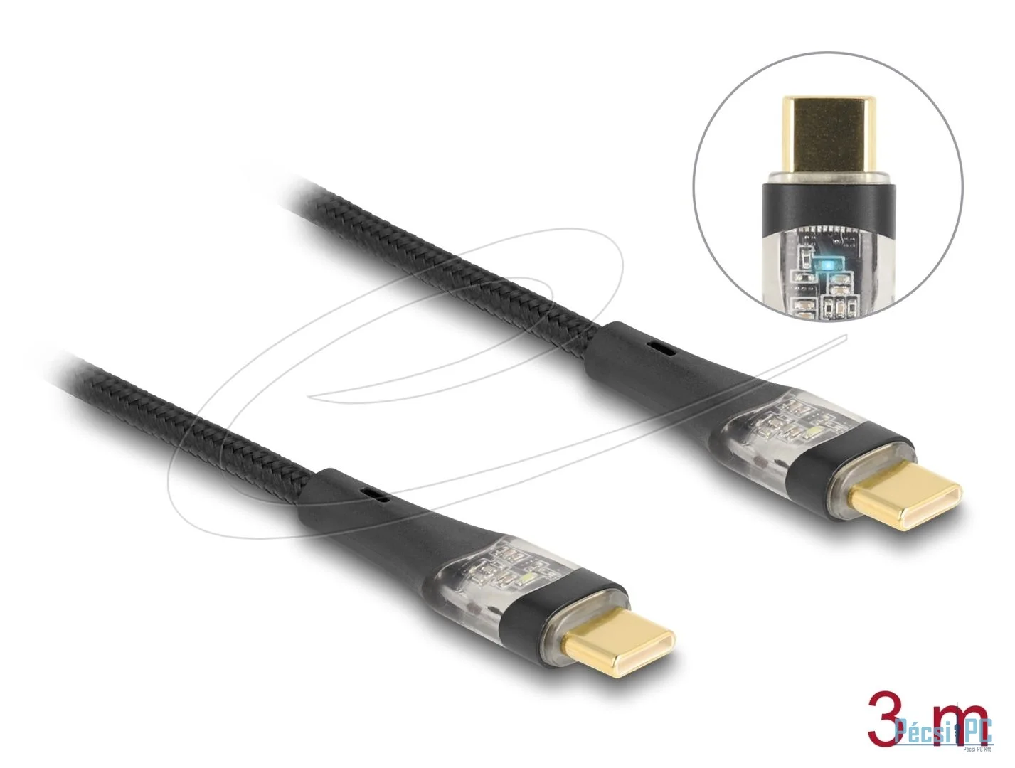 DeLock USB 2.0 USB Type-C male to male cable 3m Black