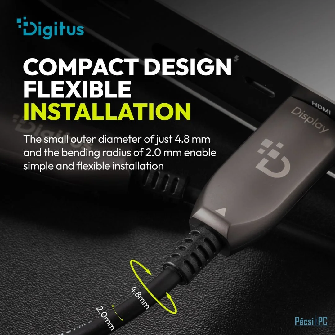 Digitus HDMI AOC Hybrid Fiber Optic Cable UHD 8K 80m Black