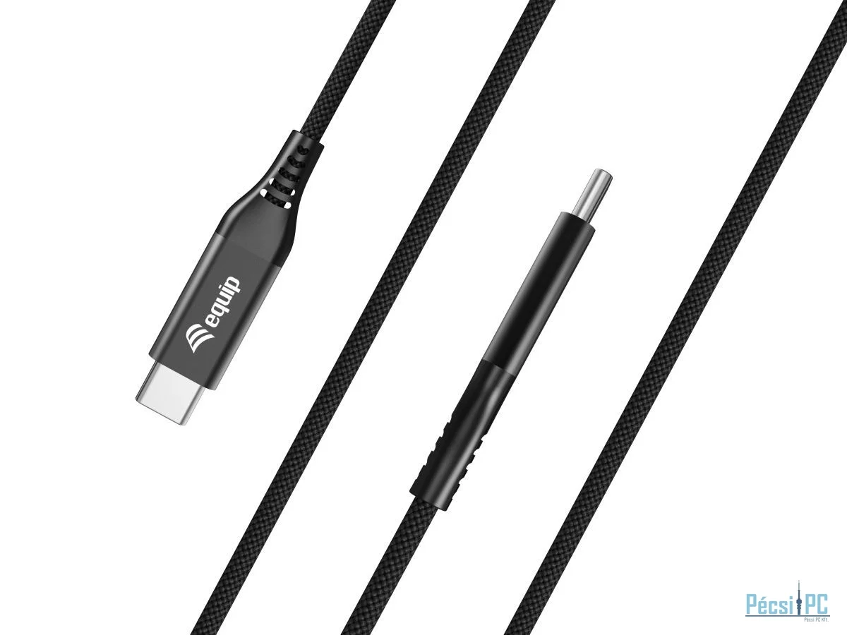 EQuip USB4 Ultra Slim Cable USB-C Male to USB-C Male 1.2m 40Gbps PD 3.1 240W 8K/60Hz Thunderbolt 3/4 Compatible Black