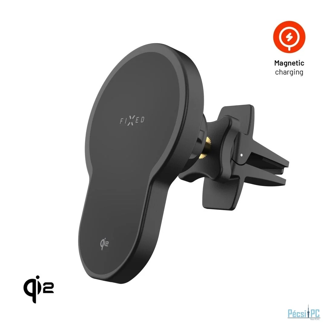 FIXED MagClick 2 autós tartó wireless töltővel 15W, fekete