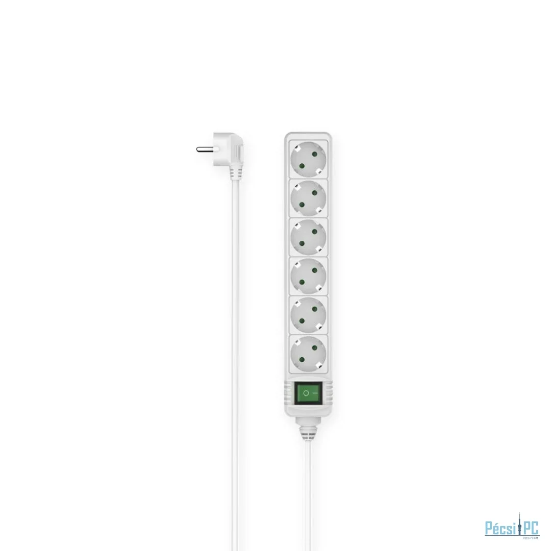 Hama Hálózati Elosztó Kapcsolóval 6DIN 1,4m White