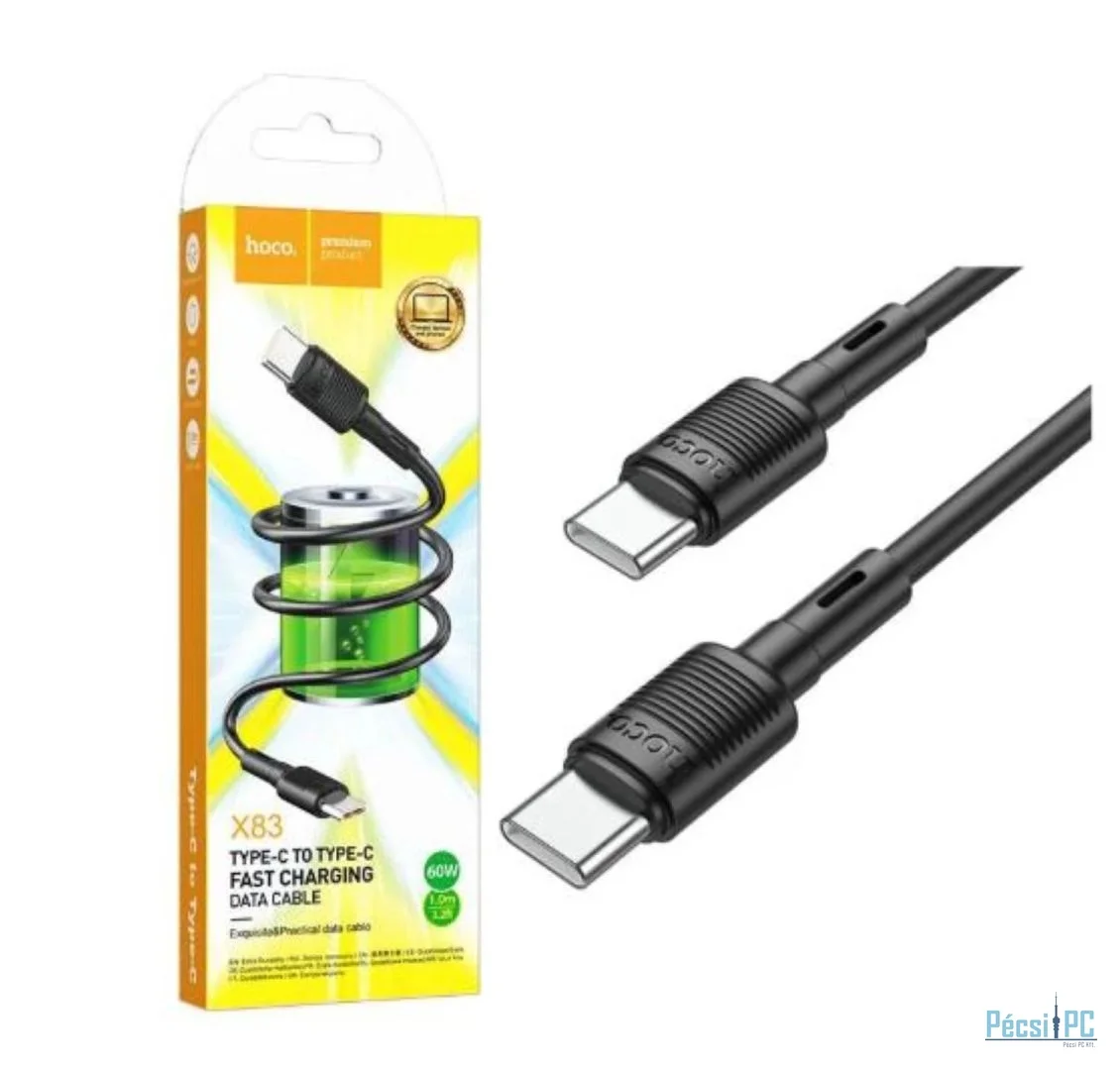 Hoco X83 USB-C to USB-C PD 3A 60W cable 1m Black