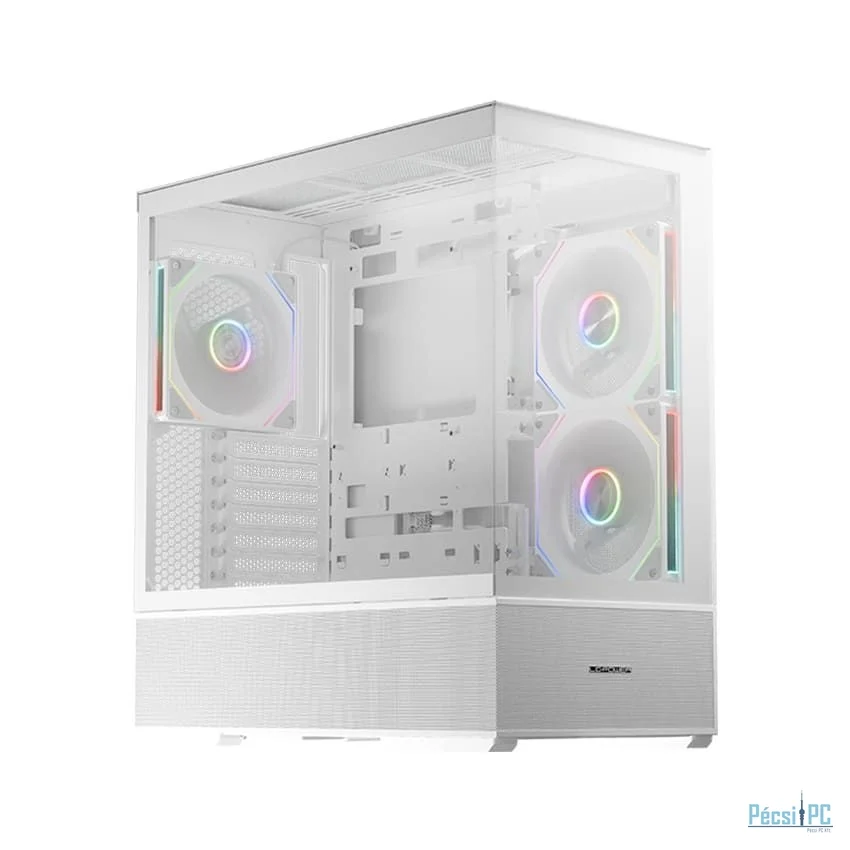 LC Power Gaming 812W Quartz Vision Tempered Glass White