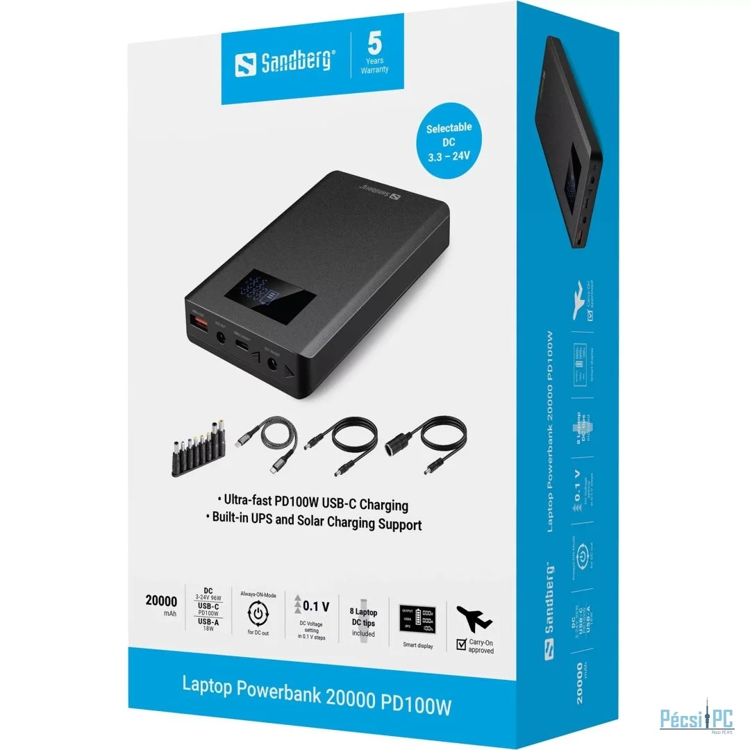 Sandberg PD100W 20000mAh Powerbank Black