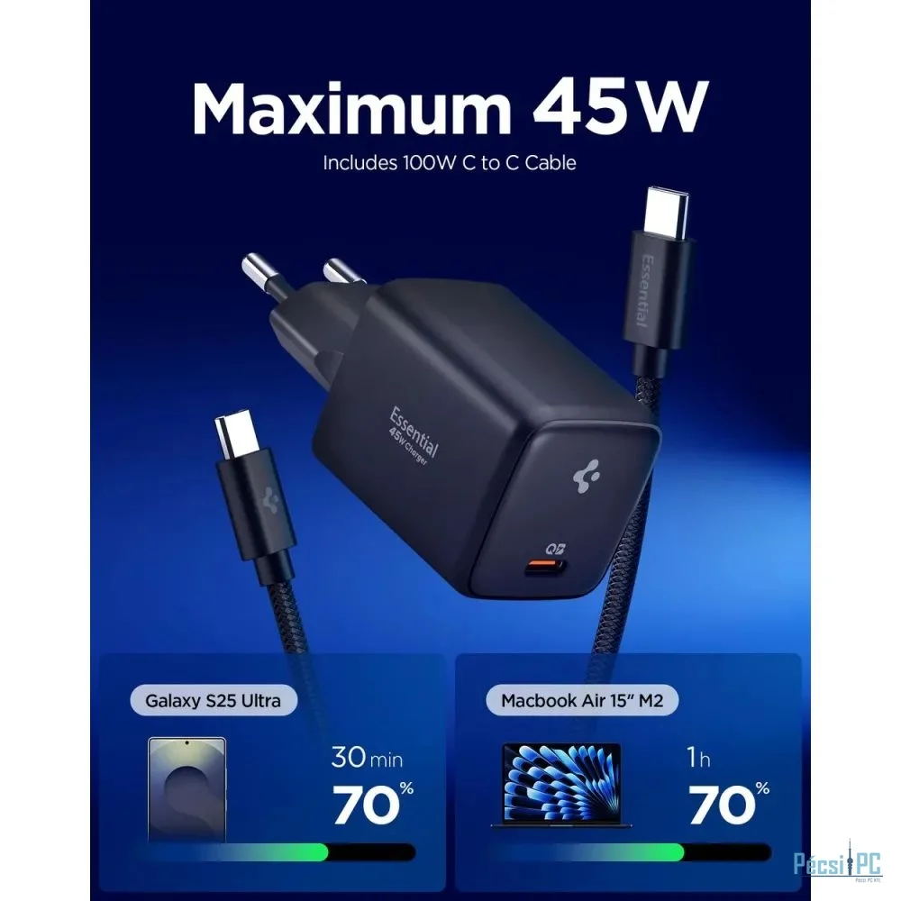 Spigen Essential 45W Wall Charger Black
