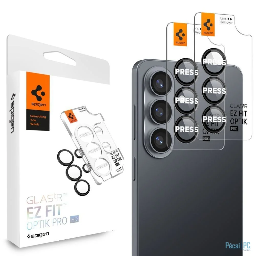 Spigen Glass tR EZ Fit Optik Pro HD for Samsung Galaxy S26 2 Pack Black