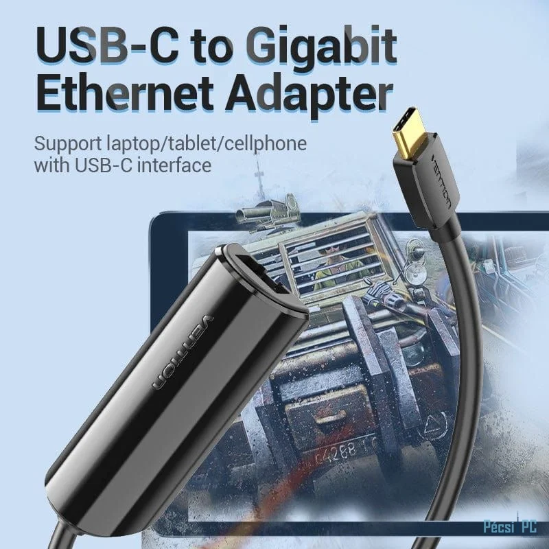 Vention USB-C to Gigabit Ethernet Adapter Black