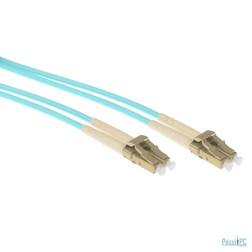 ACT Multimode 50/125 OM3 duplex armored fiber cable with LC connectors 7m Blue