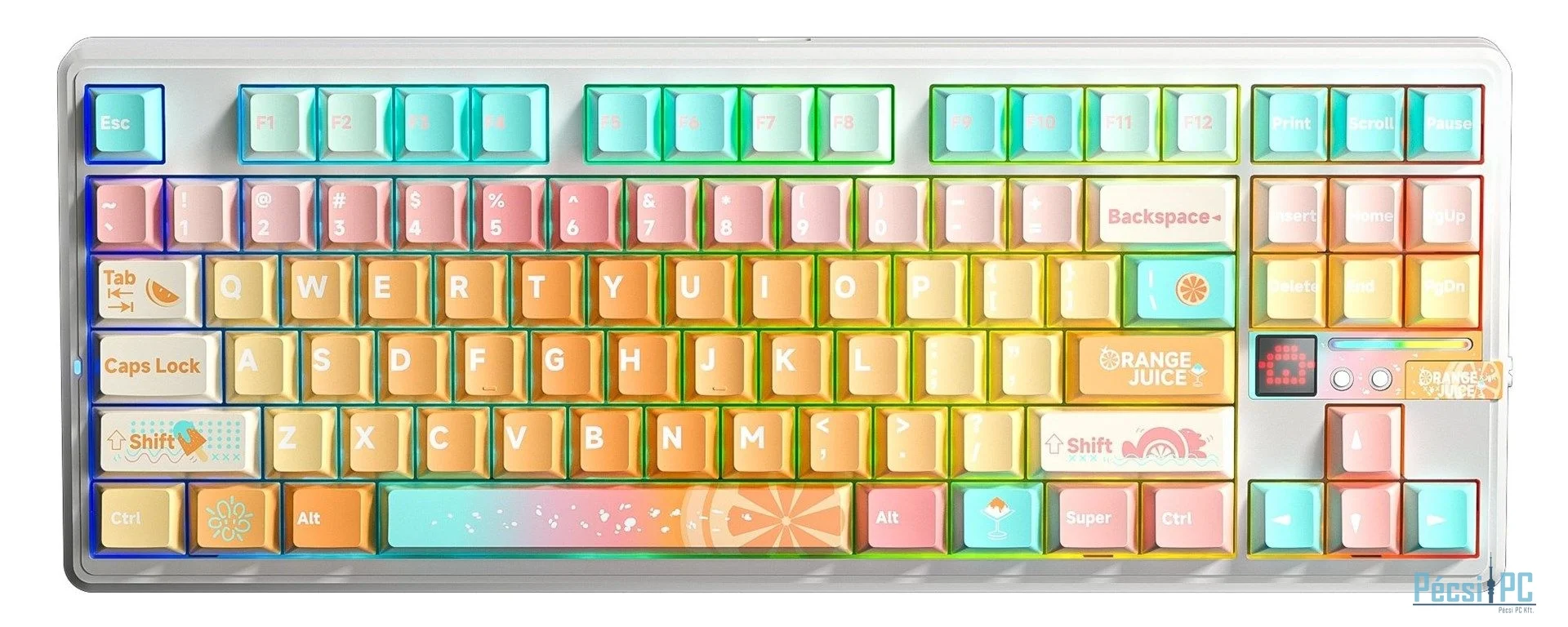 Aula F87 Pro V2 Gasket Gaming Wireless Bluetooth Mechanical Keyboard White/Orange US