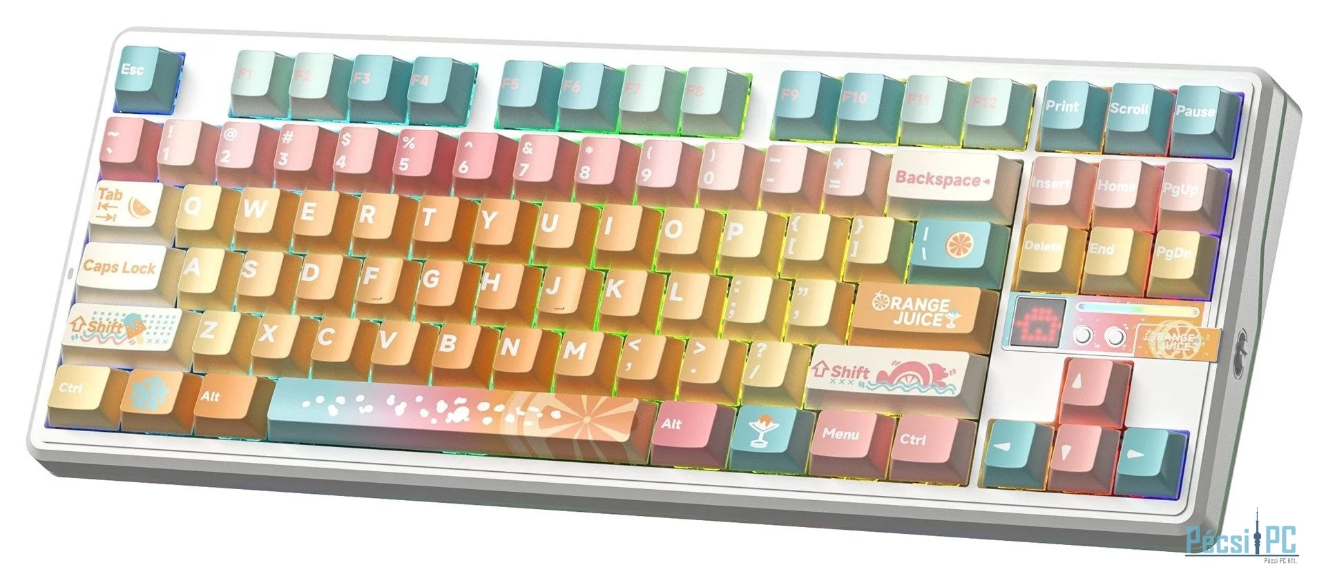 Aula F87 Pro V2 Gasket Gaming Wireless Bluetooth Mechanical Keyboard White/Orange US