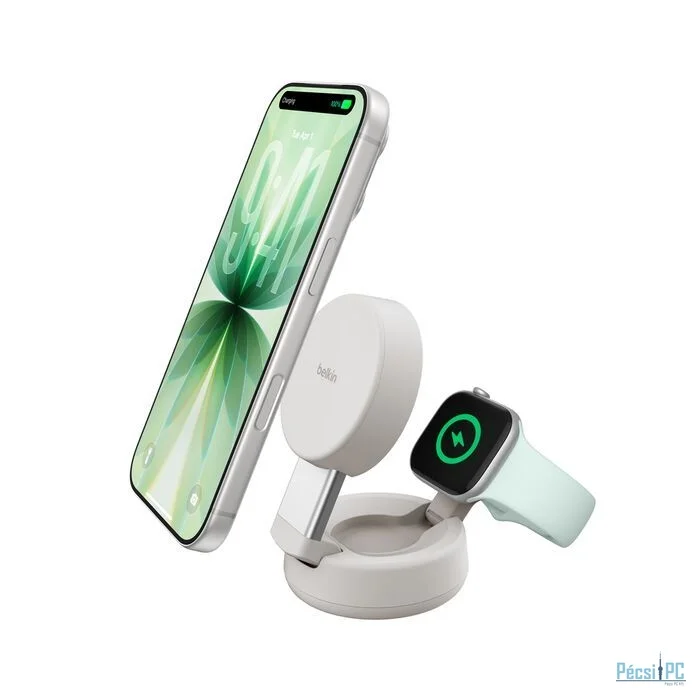 Belkin UltraCharge Pro 25W Qi2 magnetic 2-in-1 Charger Sand