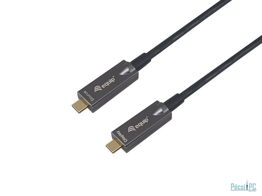 EQuip USB-C to C USB 3.2 Gen 2 10Gbps PD 60W 8K 60Hz Active Optical Cable 10m Black